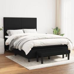 vidaXL fekete szövet rugós ágy matraccal 140 x 190 cm (3136431)