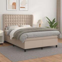 vidaXL cappuccino színű műbőr rugós ágy matraccal 140 x 200 cm (3129038)