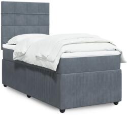 vidaXL sötétszürke bársony rugós ágy matraccal 90 x 200 cm (3292239)