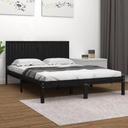 vidaXL fekete tömör fenyőfa ágykeret 200 x 200 cm (3104437)
