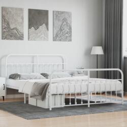 vidaXL fehér fém ágykeret fej- és lábtámlával 180 x 200 cm (352649)