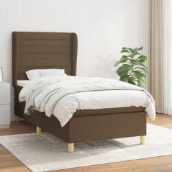 vidaXL sötétbarna szövet rugós ágy matraccal 100 x 200 cm (3128584)
