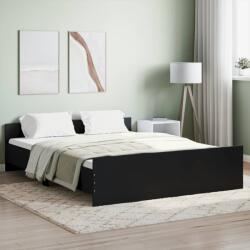 vidaXL fekete ágykeret fej- és lábtámlával 140 x 200 cm (3203748) - vidaxl