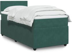 vidaXL sötétzöld bársony rugós ágy matraccal 80 x 200 cm (3287587)