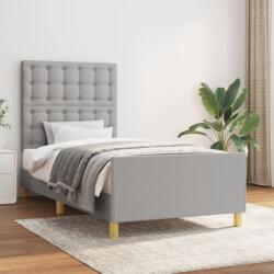 vidaXL világosszürke szövet ágykeret matrac nélkül 100x200 cm (3125357)