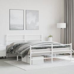 vidaXL fehér fém ágykeret fej- és lábtámlával 150 x 200 cm (355434)