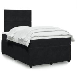 vidaXL fekete bársony rugós ágy matraccal 120x190 cm (3292282)
