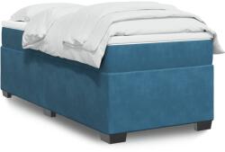 vidaXL sötétkék bársony rugós ágy matraccal 80 x 200 cm (3285249)