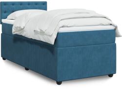 vidaXL kék bársony rugós ágy matraccal 90 x 200 cm (3289942)