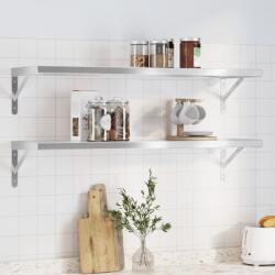 vidaXL 2 db ezüstszínű rozsdamentes acél fali polc 100 x 30 cm (3214503)