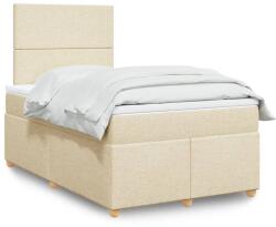 vidaXL krémszínű szövet rugós ágy matraccal 120 x 190 cm (3291217)
