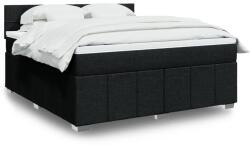 vidaXL fekete szövet rugós ágy matraccal 180 x 200 cm (3289449)