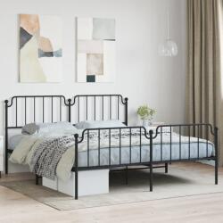 vidaXL fekete fém ágykeret fej- és lábtámlával 183 x 213 cm (373910)
