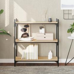vidaXL 3 szintes sonoma tölgy színű szerelt fa könyvespolc 80x30x86 cm (837668)