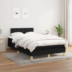 vidaXL fekete szövet rugós ágy matraccal 120 x 200 cm (3140923)