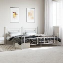 vidaXL fehér fém ágykeret fej- és lábtámlával 193 x 203 cm (374412)