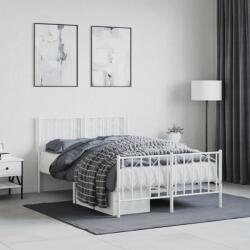 vidaXL fehér fém ágykeret fej- és lábtámlával 120 x 200 cm (374502)