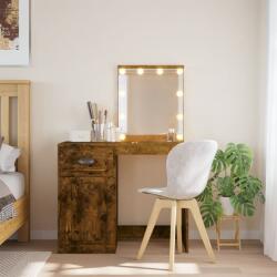 vidaXL füstös tölgy színű fésülködőasztal LED-lámpákkal 90x42x132, 5 cm (834975)
