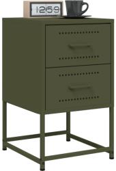 vidaXL 2 db olívazöld acél éjjeliszekrény 36x39x60, 5 cm (846467)