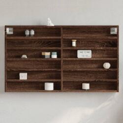 vidaXL barna tölgy színű szerelt fa vitrinszekrény 100 x 8, 5 x 58 cm (847946) - vidaxl