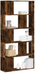 vidaXL 5 szintes füstös tölgy színű fa könyvespolc 80, 5x23, 5x162, 5 cm (852775) - vidaxl