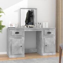vidaXL betonszürke fésülködőasztal tükörrel 130 x 50 x 132, 5 cm (3185339)