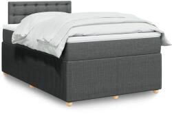 vidaXL sötétszürke szövet rugós ágy matraccal 120 x 200 cm (3287438)