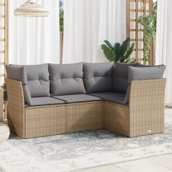 vidaXL 4 részes bézs polyrattan kerti ülőgarnitúra párnákkal (3249418)