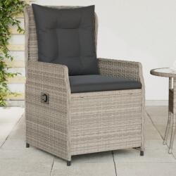 vidaXL 2 db világosszürke polyrattan dönthető kerti szék (368657)
