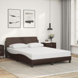 vidaXL barna műbőr ágykeret fejtámlával 140x190 cm (373180)