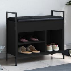 vidaXL fekete szerelt fa cipőtároló pad 65, 5 x 32 x 57, 5 cm (835202) - vidaxl