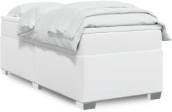 vidaXL fehér műbőr rugós ágy matraccal 100 x 200 cm (3285198)