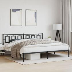 vidaXL fekete fém ágykeret fejtámlával 200 x 200 cm (374248)