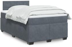vidaXL sötétszürke bársony rugós ágy matraccal 120x190 cm (3286259)