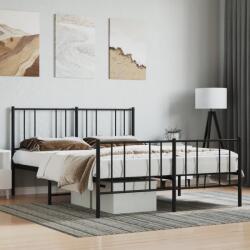 vidaXL fekete fém ágykeret fej- és lábtámlával 120 x 190 cm (352495)