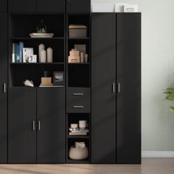 vidaXL fekete szerelt fa magasszekrény 30 x 42, 5 x 185 cm (846237)