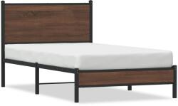 vidaXL barna tölgy színű fém ágykeret matrac nélkül 107 x 203 cm (4007918)