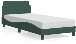 vidaXL sötétzöld bársony ágykeret matrac nélkül 90x190 cm (373095)