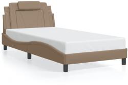 vidaXL cappuccino színű műbőr ágykeret LED-világítással 100 x 200 cm (3214005) - vidaxl