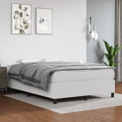 vidaXL fehér műbőr rugós ágy matraccal 140x190 cm (3144603)