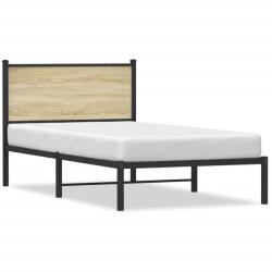 vidaXL sonoma tölgy színű fém ágykeret matrac nélkül 107 x 203 cm (4007712)