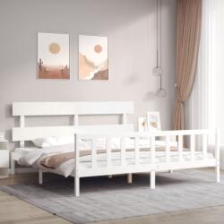 vidaXL fehér tömör fenyőfa ágy matrac nélkül 200 x 200 cm (3193292)