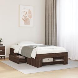 vidaXL barna tölgy színű szerelt fa ágykeret matrac nélkül 75x190 cm (3295533)