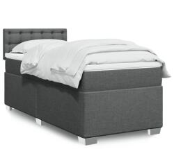 vidaXL sötétszürke szövet rugós ágy matraccal 100 x 200 cm (3288114)