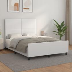 vidaXL fehér műbőr ágykeret fejtámlával 140x190 cm (3125446) - vidaxl