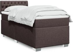 vidaXL sötétbarna szövet rugós ágy matraccal 90 x 190 cm (3285753)