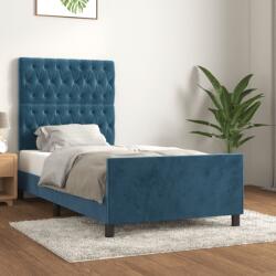 vidaXL sötétkék bársony ágykeret matrac nélkül 90x190 cm (3125914)