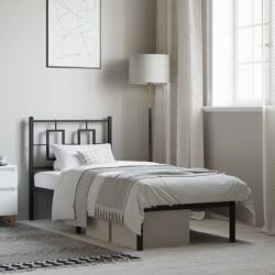 vidaXL fekete fém ágykeret fejtámlával 80 x 200 cm (374232)