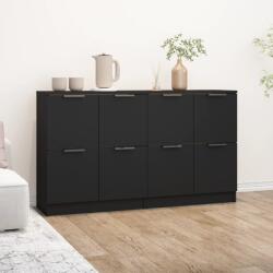 vidaXL 2 db fekete szerelt fa tálalóasztal 60 x 30 x 70 cm (3115805)