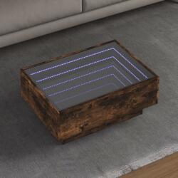 vidaXL füstös tölgy szerelt fa dohányzóasztal LED-del 70 x 50 x 30 cm (847515)